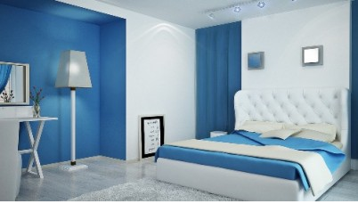 Desain Kamar Tidur Minimalis Kombinasi Warna Biru Dan Putih Seilmu Com